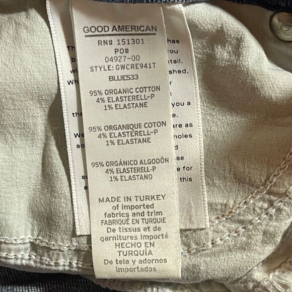 Good American Good Waist Raw Hem Distressed Skinny Jeans Size 8/29 - Picture 4 of 8